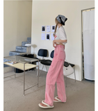 High Waisted Pink Work Jeans