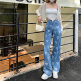 High Waisted Heart Acid Jeans