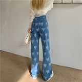 High Waisted Heart Acid Jeans
