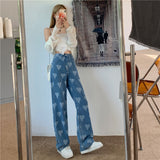 High Waisted Heart Acid Jeans
