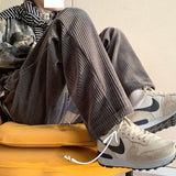 Pleated Corduroy Wide Trousers