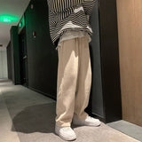 Pleated Corduroy Wide Trousers