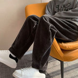 Pleated Corduroy Wide Trousers