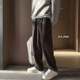 Pleated Corduroy Wide Trousers