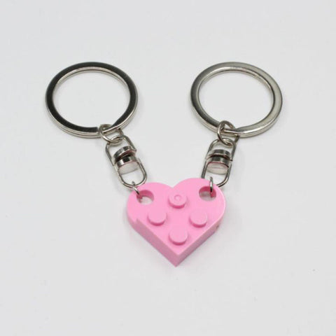 2Pcs Lego Love Keychain