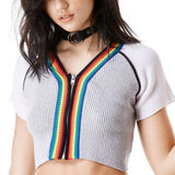 Striped Knitted Crop Top