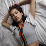 Striped Knitted Crop Top