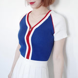 Striped Knitted Crop Top