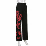 Snake Printed Straight Jeans