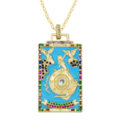 Diamond Tarot Card Necklaces