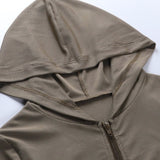 Ribbed Zip Up Corset Hoodie