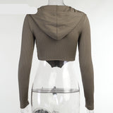 Ribbed Zip Up Corset Hoodie