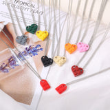 2 Pcs Lego Heart Necklaces