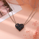 2 Pcs Lego Heart Necklaces