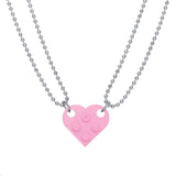 2 Pcs Lego Heart Necklaces