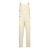 Wide Leg White Overalls Jeans