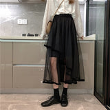 2 Layer High Waist Midi Skirt