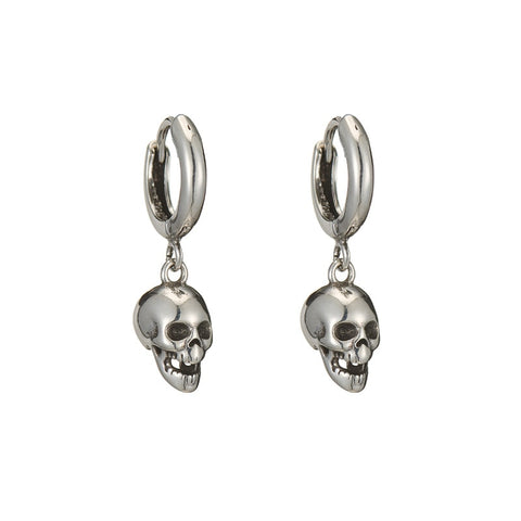 Sterling Silver Skull Earrings