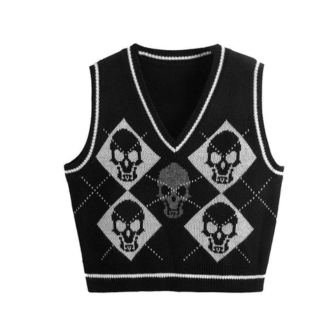 Skull Knit Vest