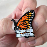 "Antisocial Butterfly" Pin
