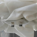"M" Old English Earrings