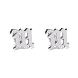 "M" Old English Earrings