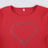 Barbed Wire Rhinestone Crop Top