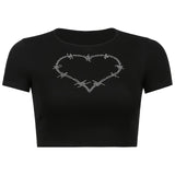 Barbed Wire Rhinestone Crop Top