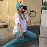Teal Blue Corduroy Wide Leg Pants