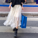 2 Layer High Waist Midi Skirt