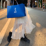 2 Layer High Waist Midi Skirt