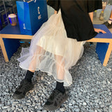 2 Layer High Waist Midi Skirt