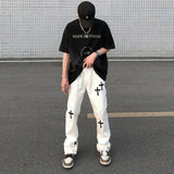 Cross Embroidered Jeans
