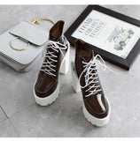 Transparent Platform Lace Up Boots