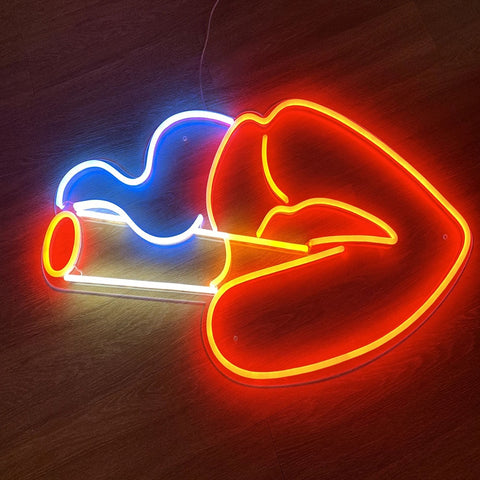 Cigarette Lips Neon Light