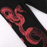 Snake Printed Straight Jeans