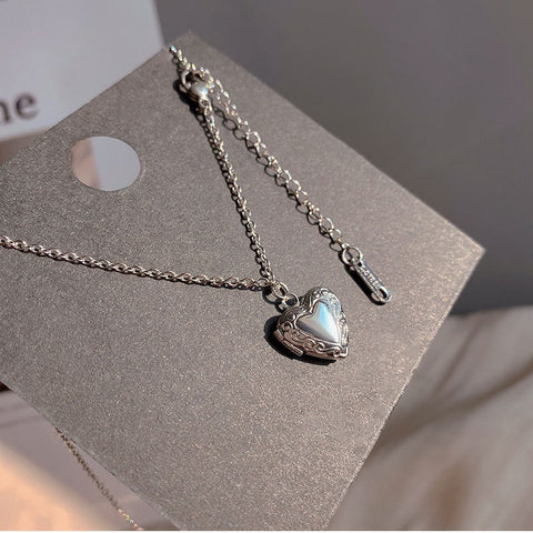 Silver Heart Locket Necklace