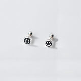 Small Sterling Silver Happy Face Earring