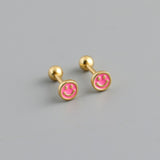 Small Sterling Silver Happy Face Earring