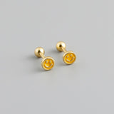 Small Sterling Silver Happy Face Earring