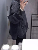 Loose Black Denim Jacket