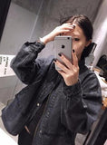 Loose Black Denim Jacket