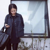 Loose Black Denim Jacket