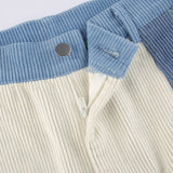 Blue Cream Corduroy Pants