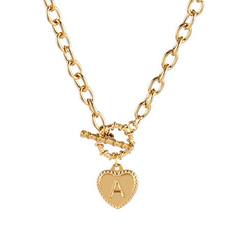 Heart Locket Letter Necklace
