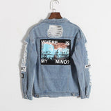 "Where Is My Mind?" Ripped Denim Jacket