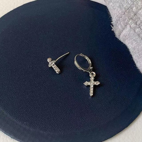Crystal Cross Earring