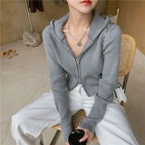 Ribbed Zip Up Hoodie