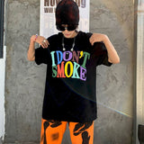 Oversized "I Don't Smoke" Rainbow Tee