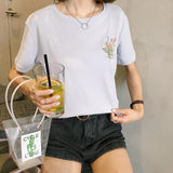 Embroidered Flower Tee